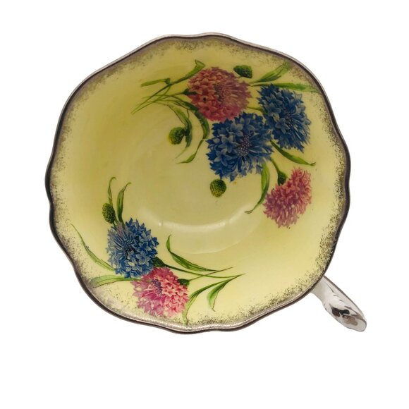 Vtg Paragon Double Warrant Fine Bone China Teacup Blue Pink Cornflowers CUP ONLY - Picture 1 of 10